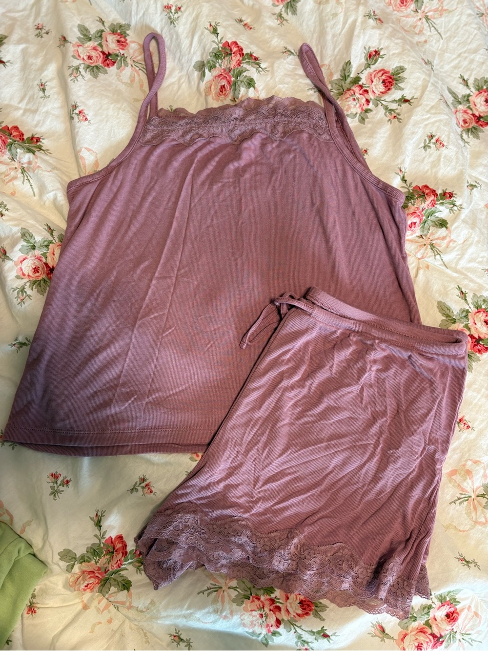 Auden Dusty Mauve Lace-Trim Camisole & Shorts Sleep Set